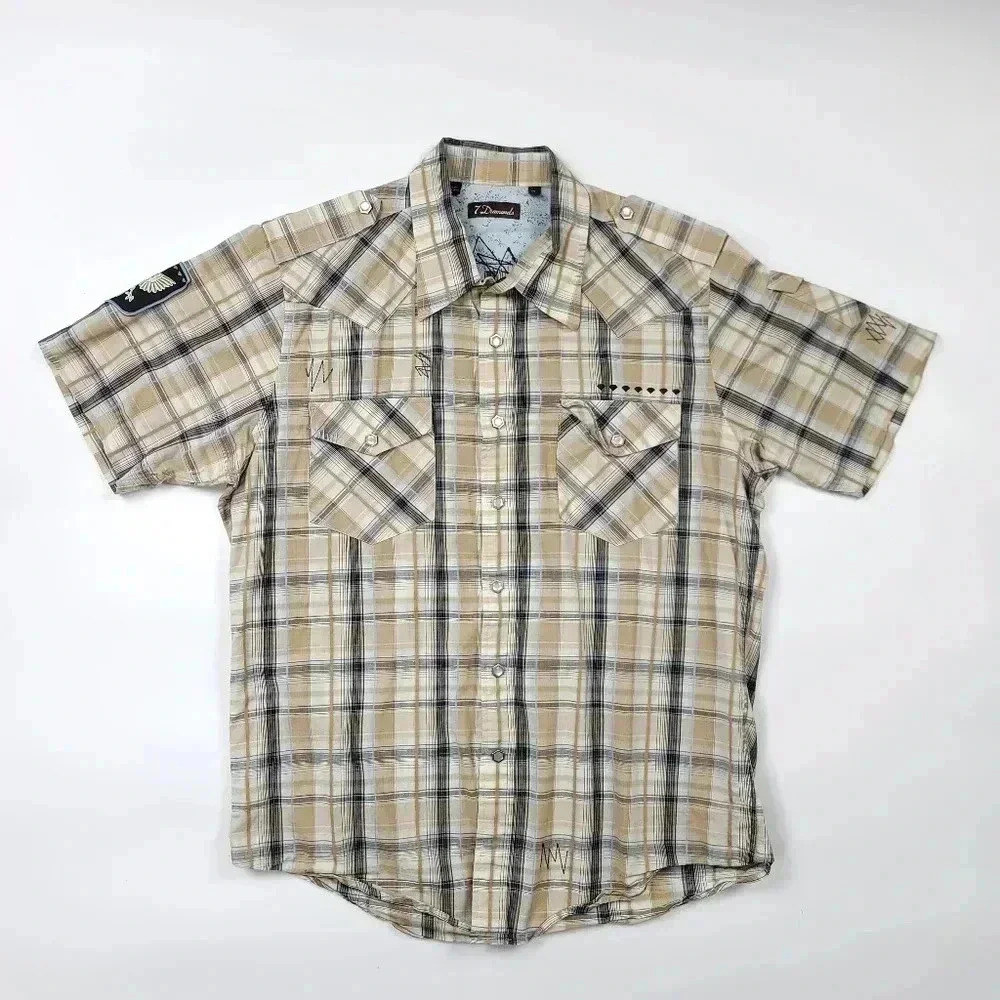 7 Diamonds Short Sleeve Button Down Shirt